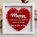 Cadre Message Personnalisé en forme de cœur avec roses - Maison des Souvenirs