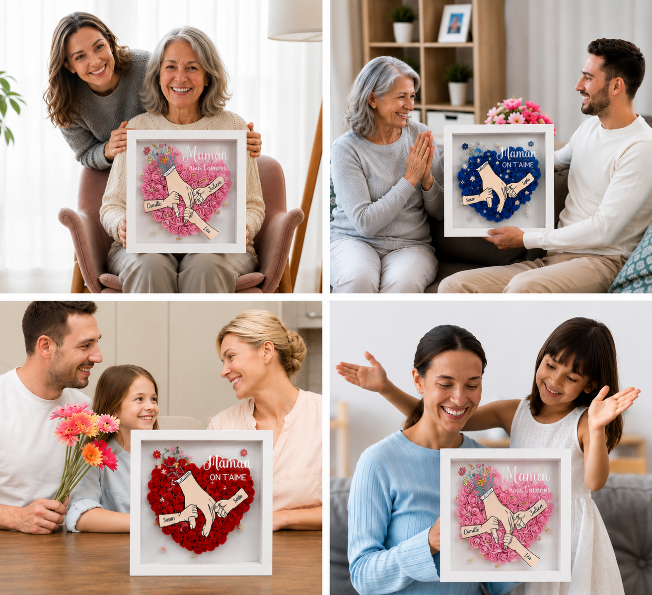 Cadre personnalisé Maison des Souvenirs - détail floral élégant